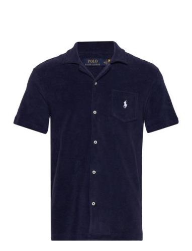 Rec Lw Cotton Terry-Ssl-Sps Tops Shirts Short-sleeved Navy Polo Ralph ...