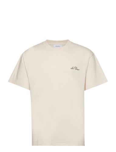 Crew T-Shirt Tops T-shirts Short-sleeved Cream Les Deux