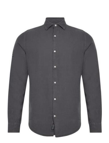 Studios Casual Linen L/S Shirt Tops Shirts Casual Grey Superdry