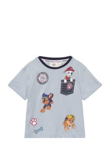 Short-Sleeved T-Shirt Tops T-shirts Short-sleeved Blue Paw Patrol