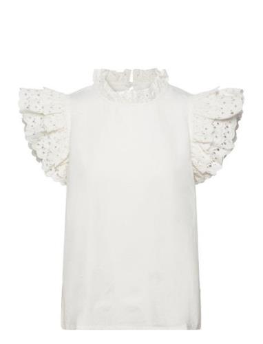 Janellekb Top Tops Blouses Short-sleeved White Karen By Simonsen