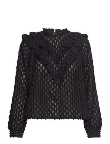 Slconstantine Blouse Ls Tops Blouses Long-sleeved Black Soaked In Luxu...