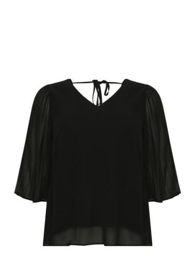 Kcferi Blouse Tops Blouses Short-sleeved Black Kaffe Curve