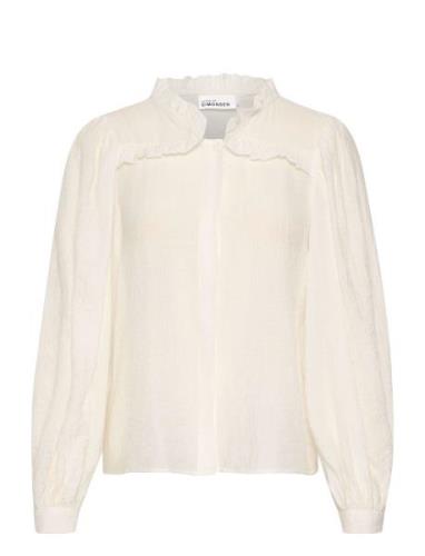 Kayakb Blouse Tops Blouses Long-sleeved White Karen By Simonsen