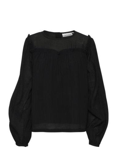 Katharinakb Blouse Tops Blouses Long-sleeved Black Karen By Simonsen