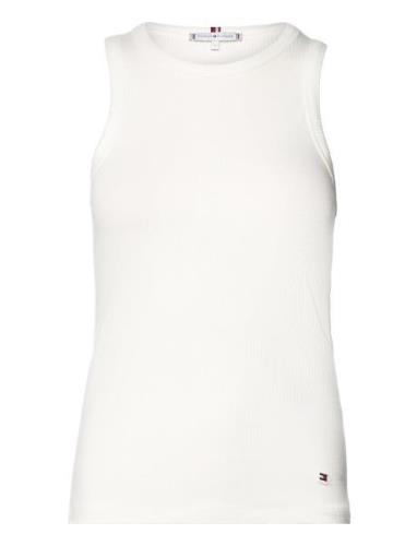 Slim 5X2 Rib Tank Top Ns Tops T-shirts & Tops Sleeveless White Tommy H...