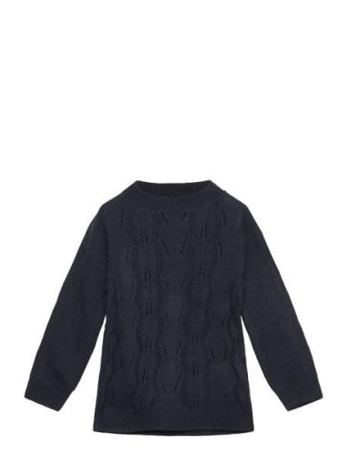 Nmfvibbi Ls Knit N1 Tops Knitwear Pullovers Navy Name It