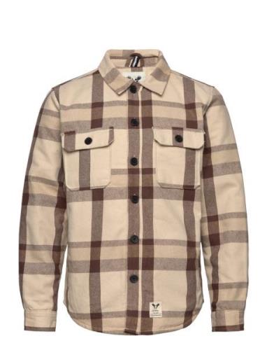 Isaac Quilt Overshirt Tops Overshirts Beige Fat Moose