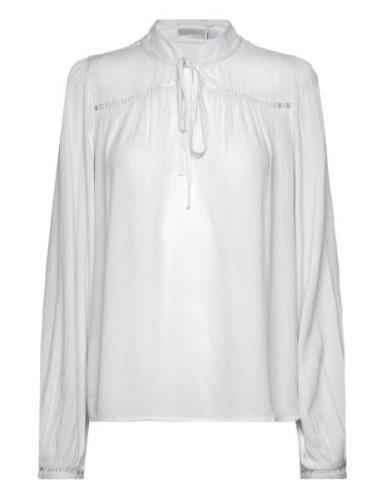 Viseba V-Neck L/S Top/Su Tops Blouses Long-sleeved White Vila