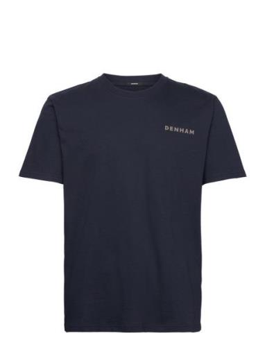 Motif Reg Tee Tops T-shirts Short-sleeved Navy Denham