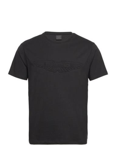 Am Emboss Tee Tops T-shirts Short-sleeved Black Hackett London