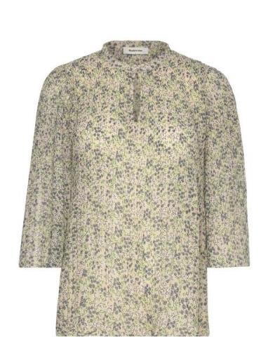 Denalimd Print Top Tops Blouses Short-sleeved Green Modström