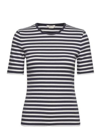 Slim Striped 1X1 Ribbed Ss T-Shirt Tops T-shirts & Tops Short-sleeved ...