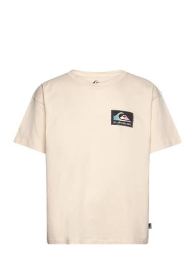 Back Flash Ss Sport T-shirts Short-sleeved Beige Quiksilver