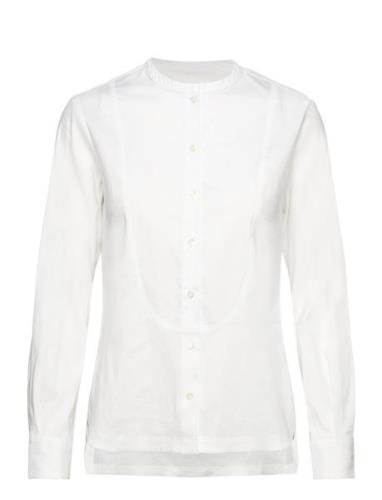 Tanne Shirt Stretch Linen Tops Shirts Long-sleeved White Naja Lauf