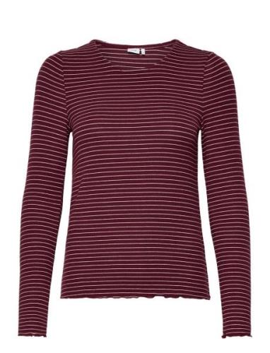 Nuvilla Ls Top Tops Shirts Long-sleeved Burgundy Nümph