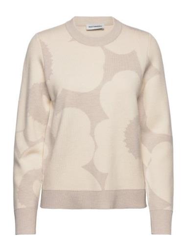 Tahti Ii Unikko Tops Knitwear Jumpers Beige Marimekko