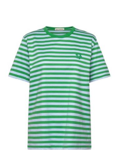 Tasaraita Men Ss Tops T-shirts & Tops Short-sleeved Green Marimekko