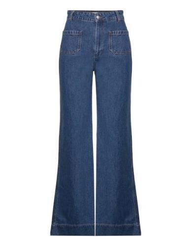 Brynn Wide Cotton Jeans Bottoms Jeans Wide Blue Malina