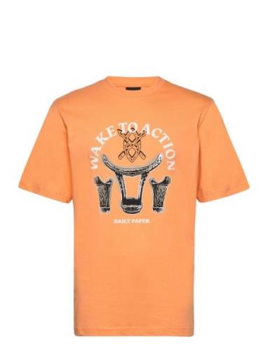 Rivo Ss T-Shirt Designers T-shirts Short-sleeved Orange Daily Paper