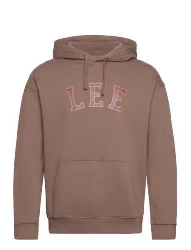 Graphic Hoodie Tops Sweat-shirts & Hoodies Hoodies Brown Lee Jeans