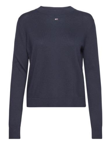 Tjw Essential Crew Neck Sweater Tops Knitwear Jumpers Navy Tommy Jeans