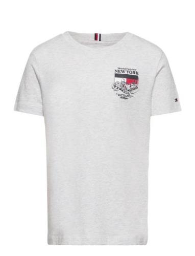 Finest Food Tee S/S Tops T-shirts Short-sleeved Grey Tommy Hilfiger