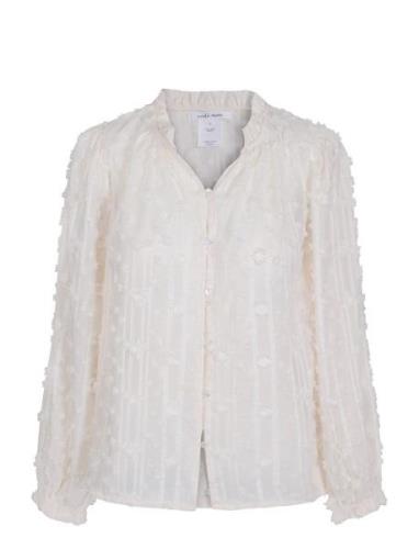 Julia Button Shirt Tops Blouses Long-sleeved Beige Once Untold