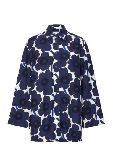 Törmä Unikko Tops Shirts Long-sleeved Blue Marimekko