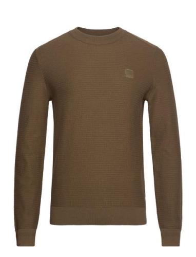 Anion Tops Knitwear Round Necks Khaki Green BOSS