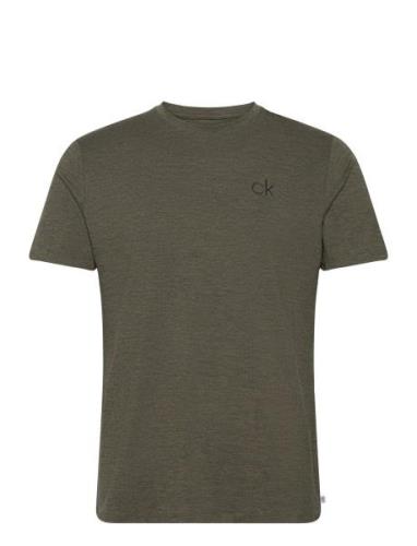 Newport Round Neck Sport T-shirts Short-sleeved Khaki Green Calvin Kle...