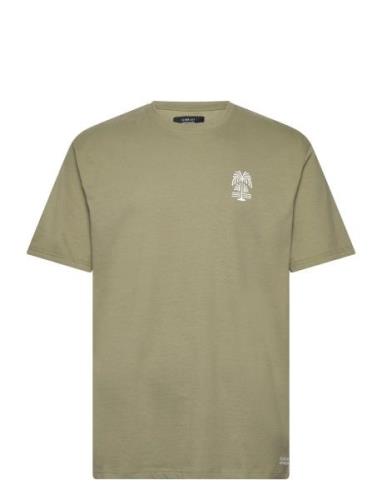 Augustus Organic Tee Tops T-shirts Short-sleeved Green Clean Cut Copen...