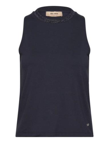 Mmfari Jersey Top Tops T-shirts & Tops Sleeveless Navy MOS MOSH