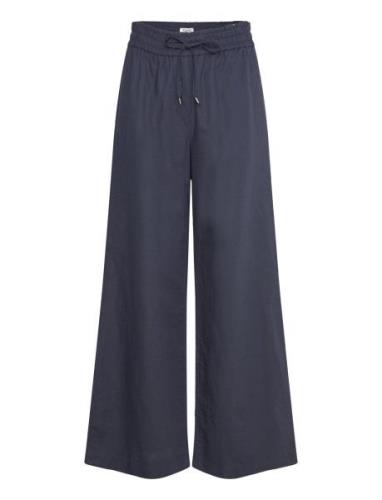 Pants Woven Bottoms Trousers Wide Leg Navy Esprit Casual