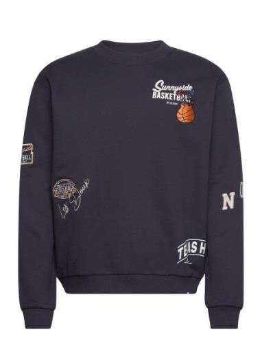 Route Sweatshirt Tops Sweat-shirts & Hoodies Sweat-shirts Navy Les Deu...