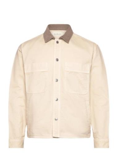 Anf Mens Wovens Tops Overshirts Beige Abercrombie & Fitch