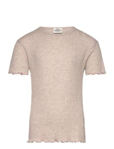 Pointella Trixina Tee Tops T-shirts Short-sleeved Beige Mads Nørgaard