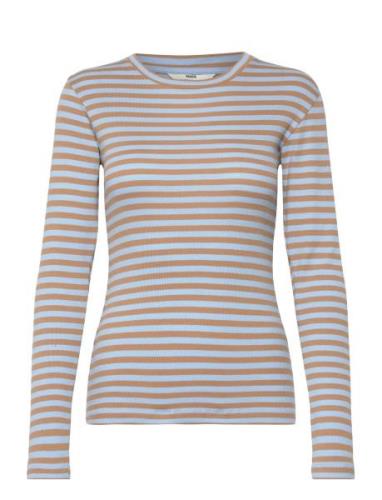 2X2 Cotton Stripe Tuba Tee Ls Tops T-shirts & Tops Long-sleeved Blue M...