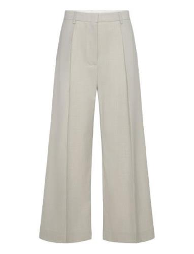 Ricardo - Classic Wool Blend Bottoms Trousers Wide Leg Beige Day Birge...