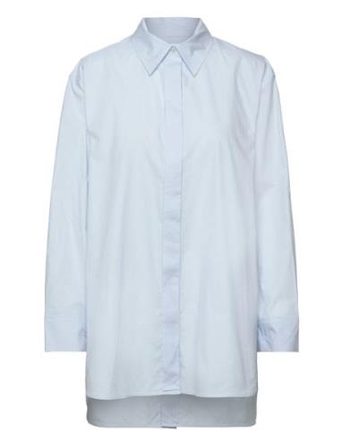 Adwin - Solid Cotton Rd Tops Shirts Long-sleeved Blue Day Birger Et Mi...