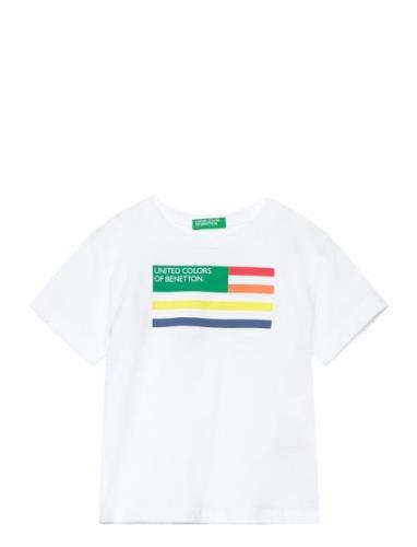 T-Shirt Tops T-shirts Short-sleeved White United Colors Of Benetton