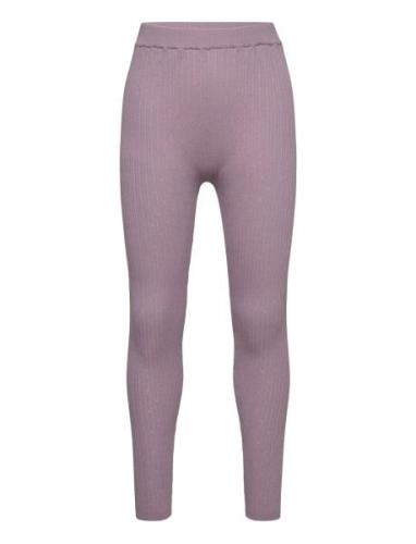 Pointelle Leggings Bottoms Leggings Purple FUB