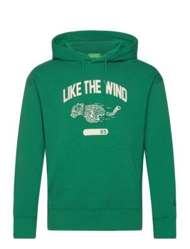 Sweater W/Hood Tops Sweat-shirts & Hoodies Hoodies Green United Colors...