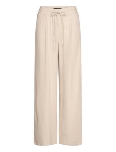 Vmjesmilo Hw Wide Pants Wvn Ga Noos Bottoms Trousers Wide Leg Cream Ve...