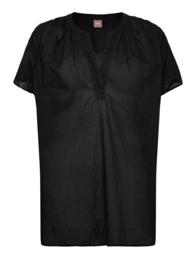 C_Beffania Tops Blouses Short-sleeved Black BOSS