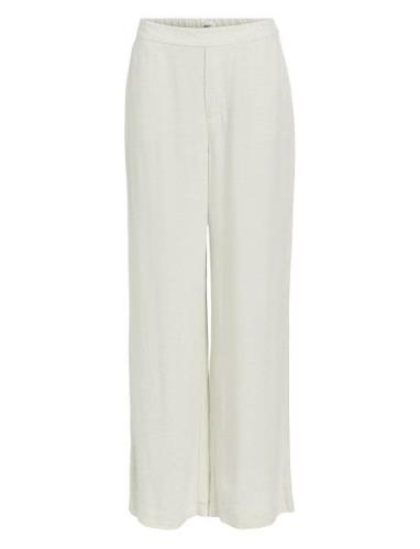 Objsanne Aline Wide Pant Noos Bottoms Trousers Wide Leg Cream Object