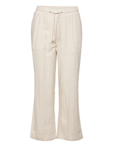 Grcamille Linen Pants Bottoms Trousers Beige Grunt