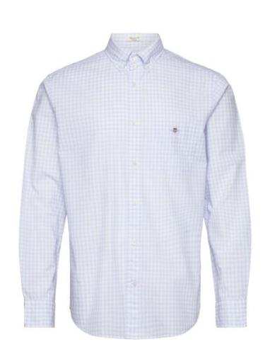 Reg Classic Poplin Gingham Shirt Tops Shirts Casual Blue GANT