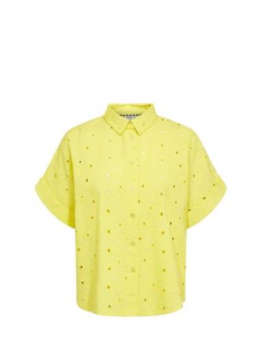 Nukari Shirt Tops Shirts Short-sleeved Yellow Nümph