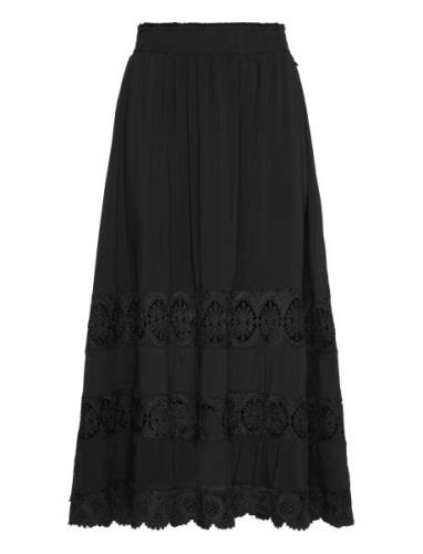 Nugaia Skirt Langt Skjørt Black Nümph